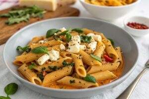 Kreminis moliūgų feta makaronai